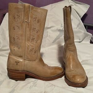 Frye Austin Women’s Boots. Size 9. 1 1/2” heel. Banana/lime with pink cutouts.